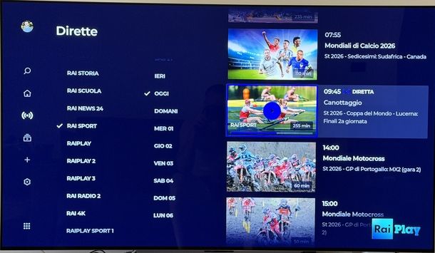 Vedere Rai Sport su Smart TV