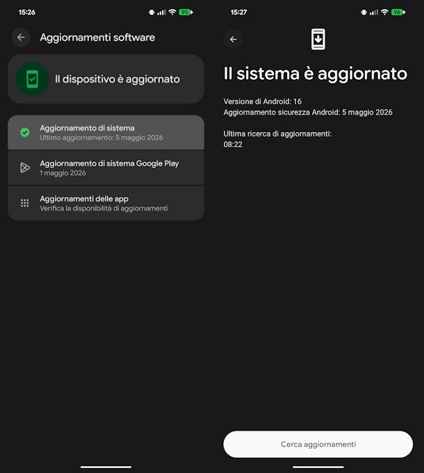 Aggiornare il sistema operativo