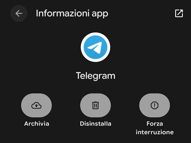 Disinstallare l'app di Telegram