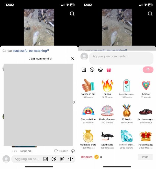 Regali a video su TikTok