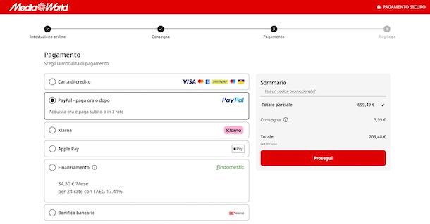 Pagare a rate con PayPal