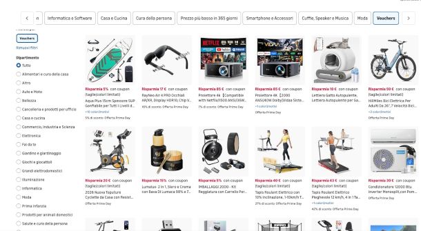 pagina coupon sito Amazon