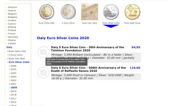 pagina sito EuroCoins