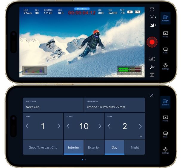 Blackmagic Camera app iPhone