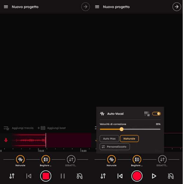 schermate app TuneMe