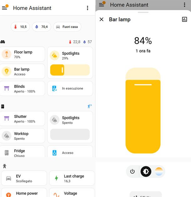 Dashboard mobile Home Assistant