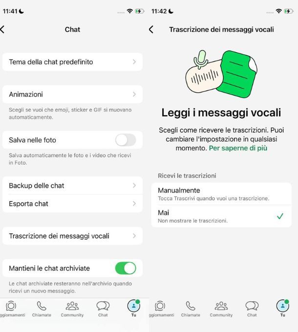 WhatsApp dove salva note audio