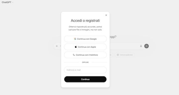 Creare account ChatGPT