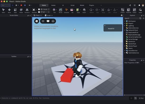 Creare script su Roblox Studio