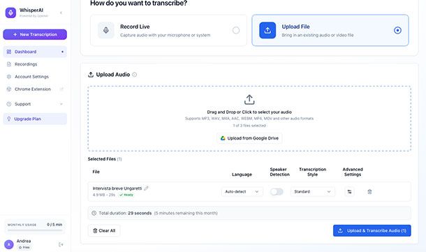 Come trasformare un audio in testo con OpenAI Whisper