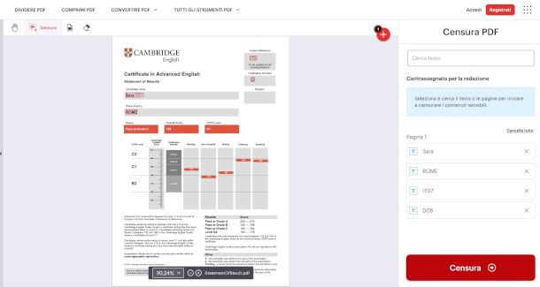 interfaccia Web ILovePDF