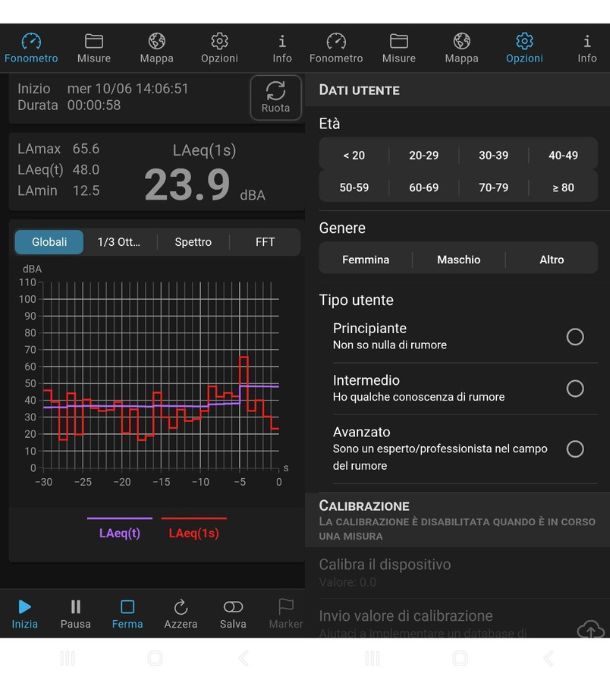 App per misurare i decibel