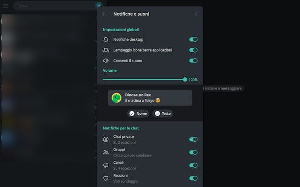 Controllare le impostazioni delle notifiche PC