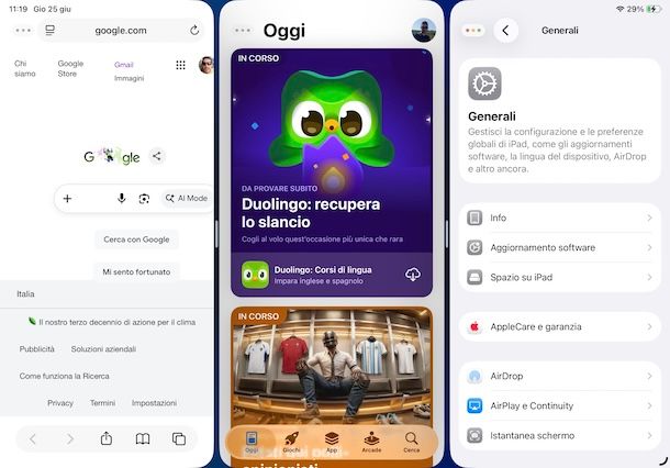 Affiancare più finestre su iPad