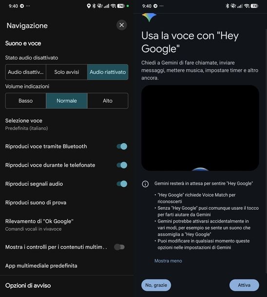 Attivare Gemini su Google Maps Android