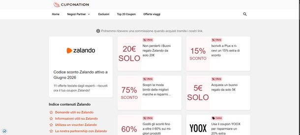 codici sconto zalando