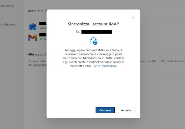 Accedere a Alice Mail da Outlook Windows