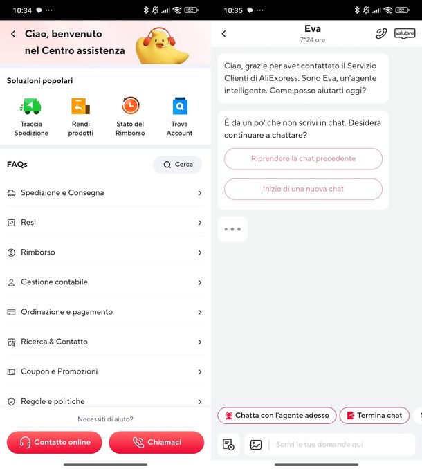 Chat AliExpress app