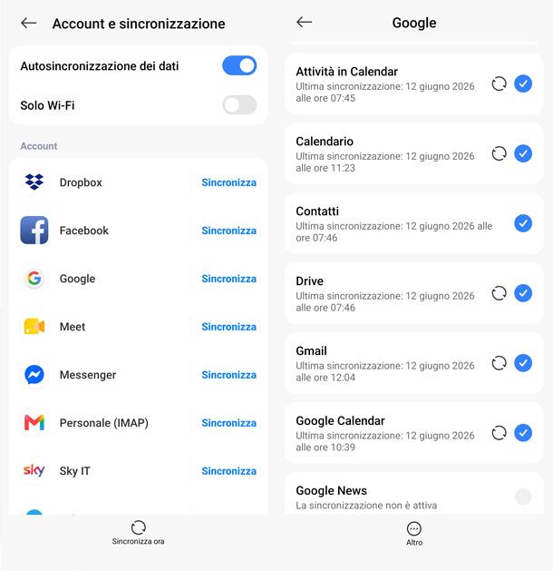 Sincronizzazione Google Calendar su Android
