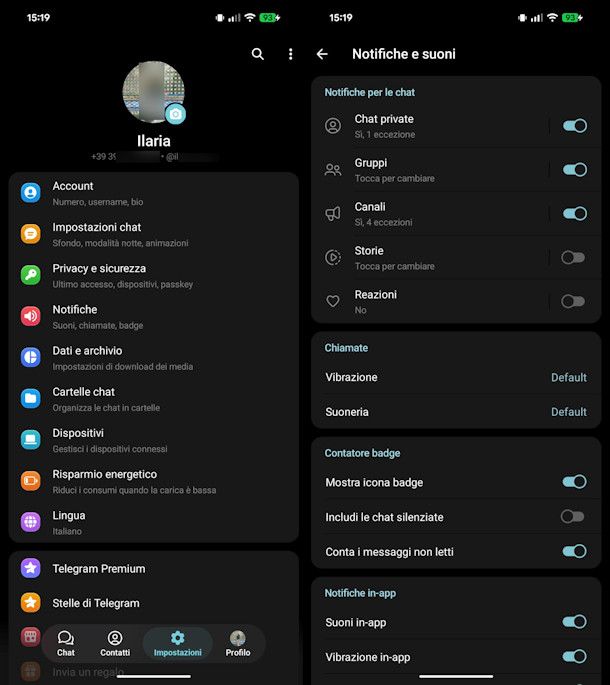 Controllare le impostazioni delle notifiche