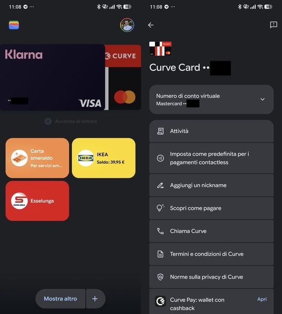 Impostare carta predefinita su Wallet Android