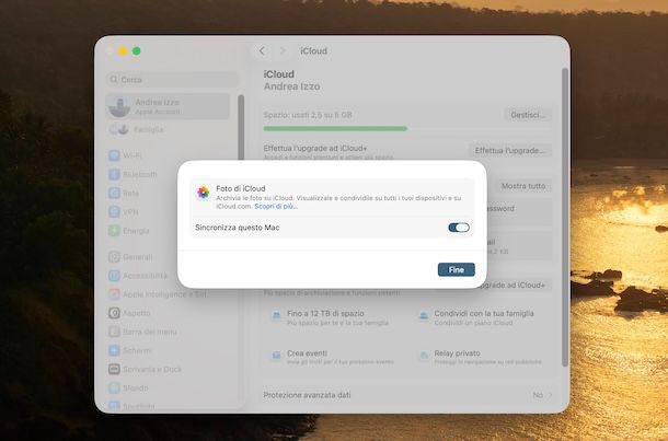 Sincronizzare foto iCloud su Mac