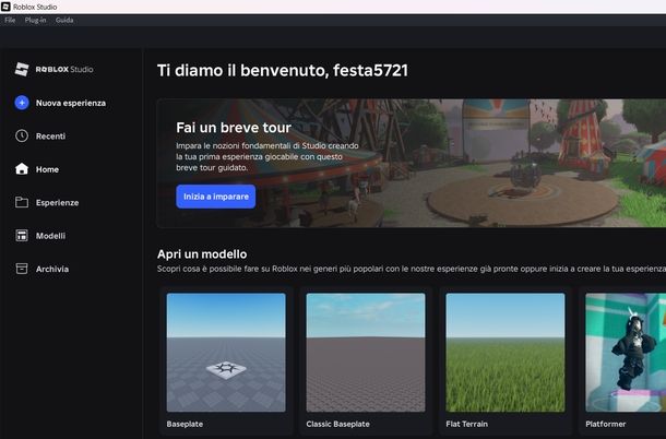Roblox Studio interfaccia