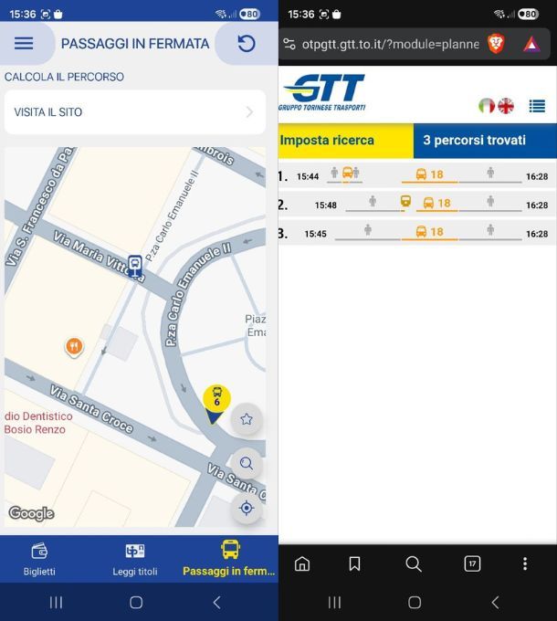 App per trasporti pubblici