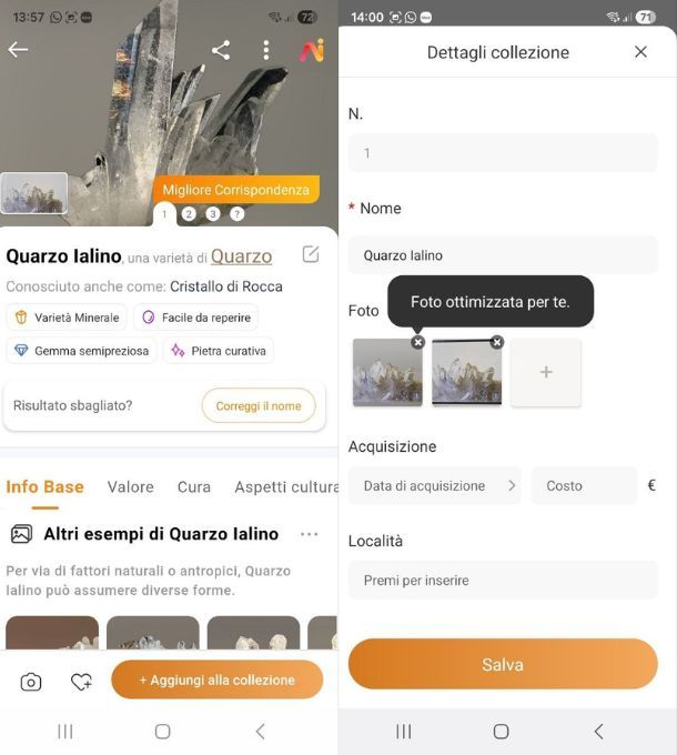 App per riconoscere le pietre