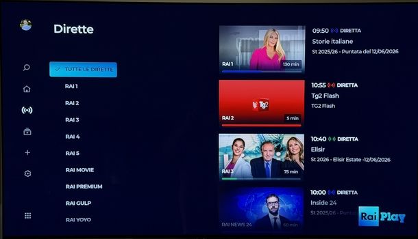 RaiPlay app Smart TV