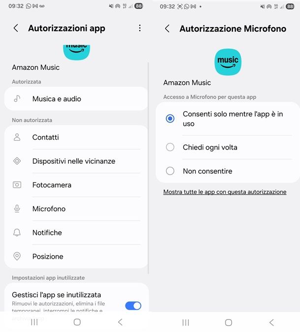 autorizzazioni microfono android