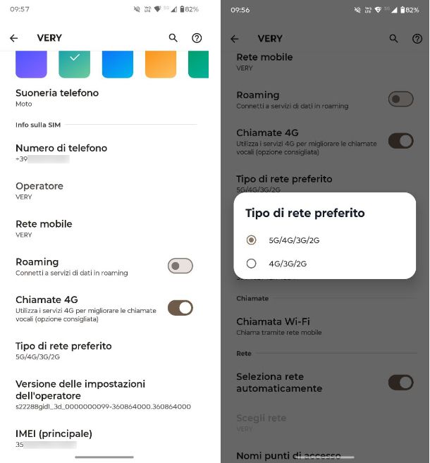 Come cambiare SIM da 4G a 5G su Android
