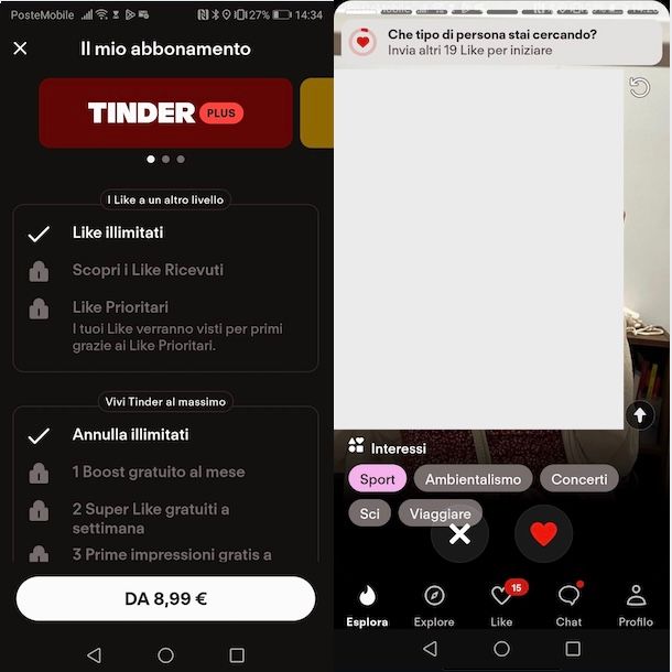 Rivedere persone su Tinder
