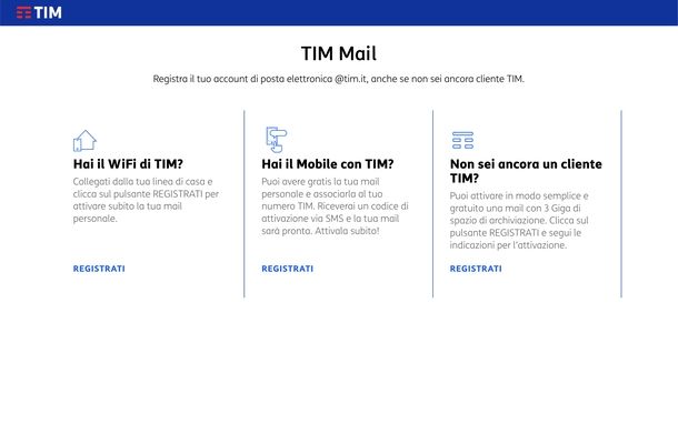 Creare email Alice sito Web