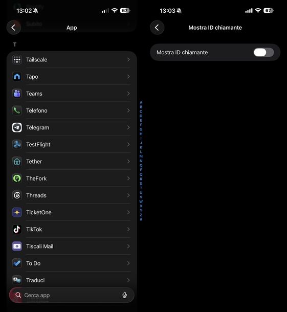 Nascondere numero su iPhone tutte le chiamate