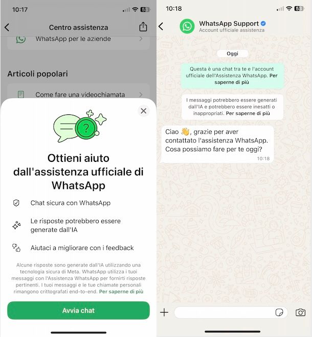 Assistenza WhatsApp