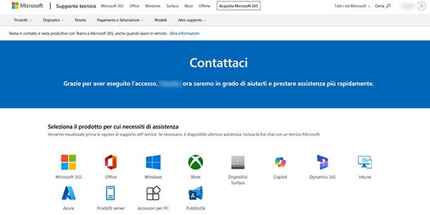 Supporto Tecnico Microsoft