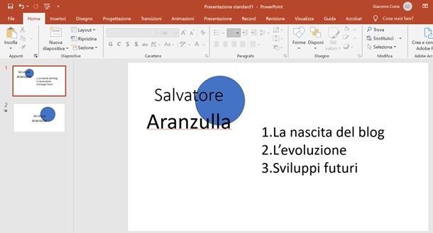 Organizzare le slide in modo efficace per l'esposizione