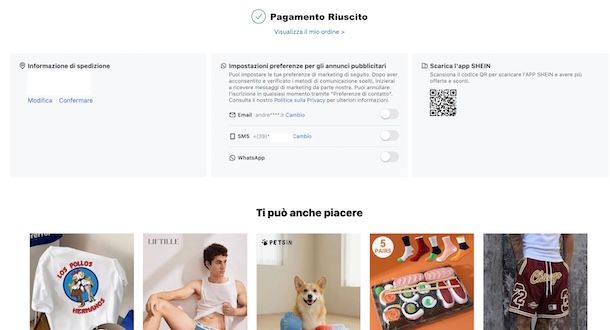 Modificare un ordine su SHEIN gi&agrave; pagato