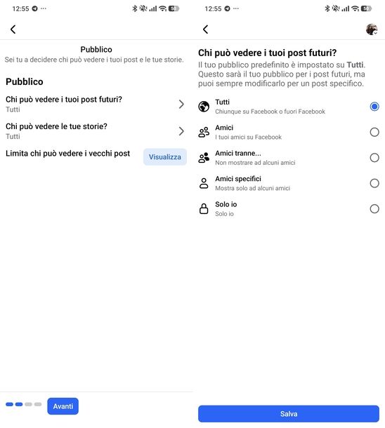 Gestire privacy profilo Facebook