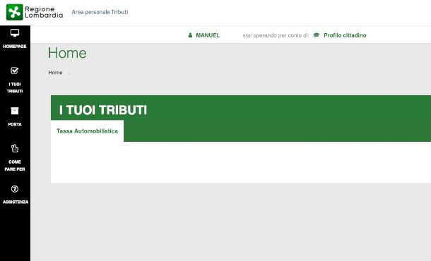 Area tributi sito Regione Lombardia