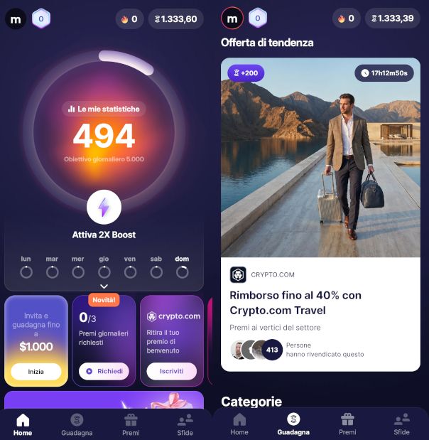 schermate app Sweatcoin