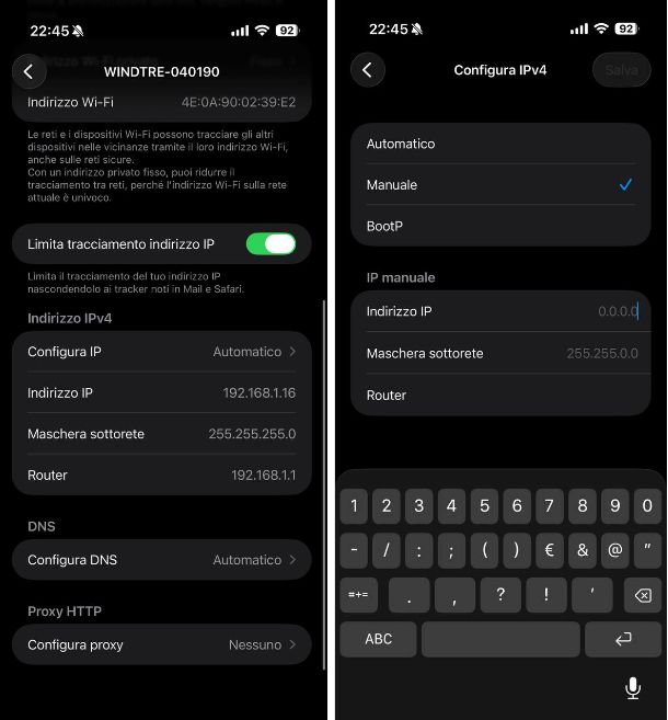 Come assegnare IP statico a iPhone e iPad