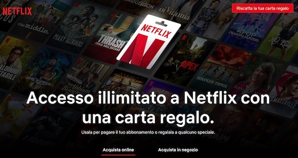 Carta regalo Netflix
