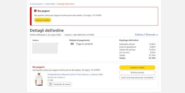Ordine Amazon