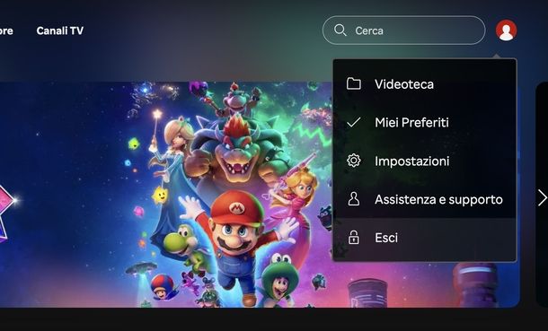 Uscire da Rakuten TV su PC