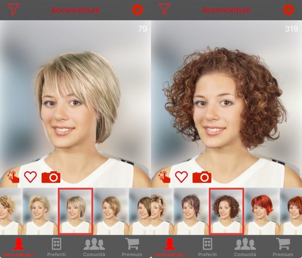 schermate app Hair Zapp