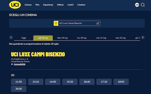 Prenotare su UCI Cinema