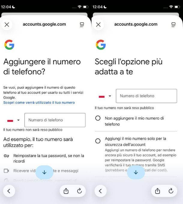 Come creare un account Google senza numero di telefono