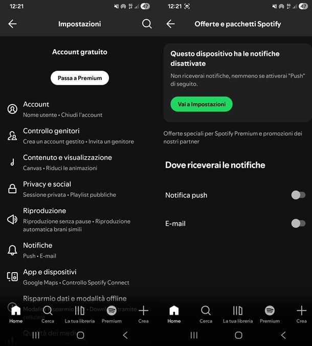 app spotify notifiche